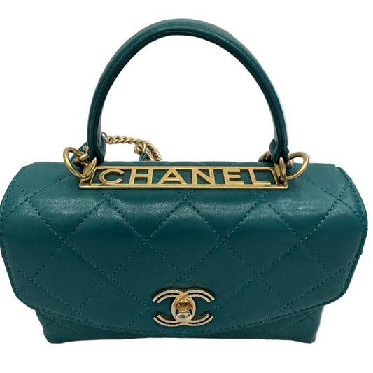 CHANEL Green Spirit Top Handle Crossbody Bag