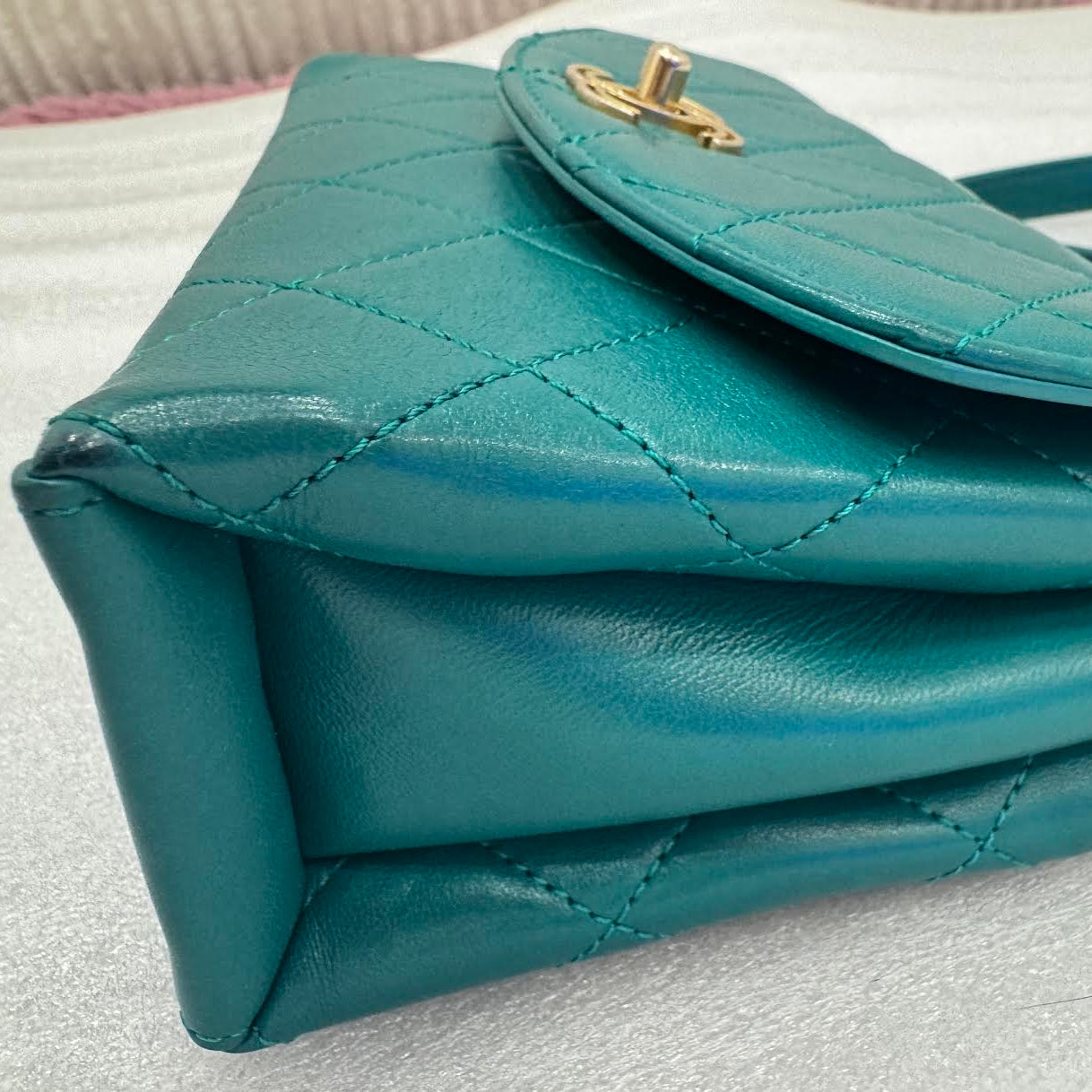 CHANEL Green Spirit Top Handle Crossbody Bag
