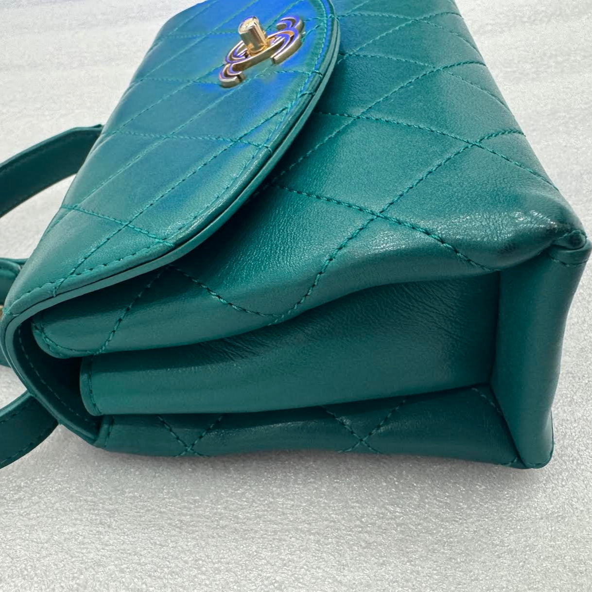 CHANEL Green Spirit Top Handle Crossbody Bag