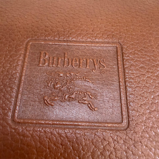 Burberry Brown Leather Boston Bag