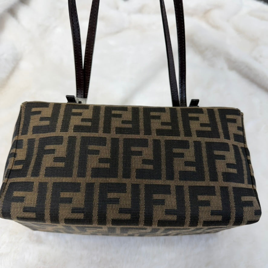 Fendi Brown FF Zucca Bento Box Shoulder Bag