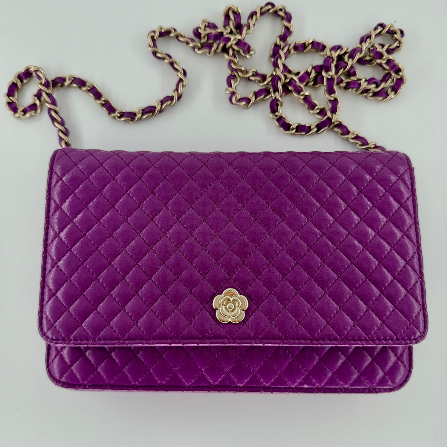 Chanel Purple Lambskin Matelasse WOC