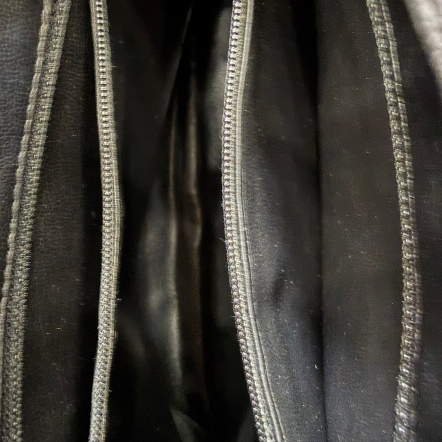 CHANEL Black Caviar Leather Triple CC Shoulder Bag