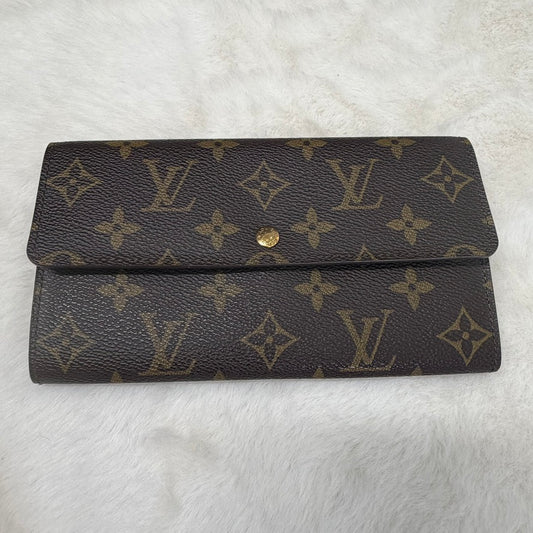 Louis Vuitton Dark Brown Sarah Wallet in Monogram canvas