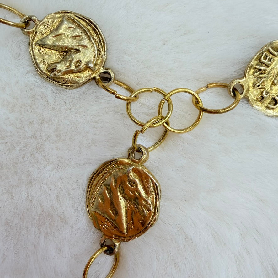 Authentic CHANEL gold upcycle necklace with 6x double-sided Medallions