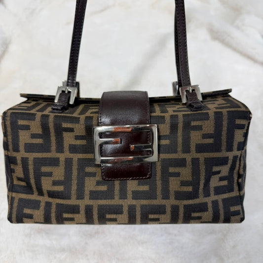 Fendi Brown FF Zucca Bento Box Shoulder Bag
