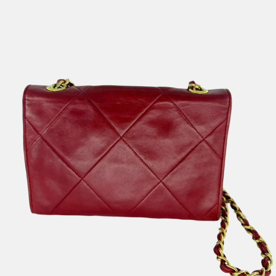 Chanel Red Matelasse Lambskin Shoulder bag
