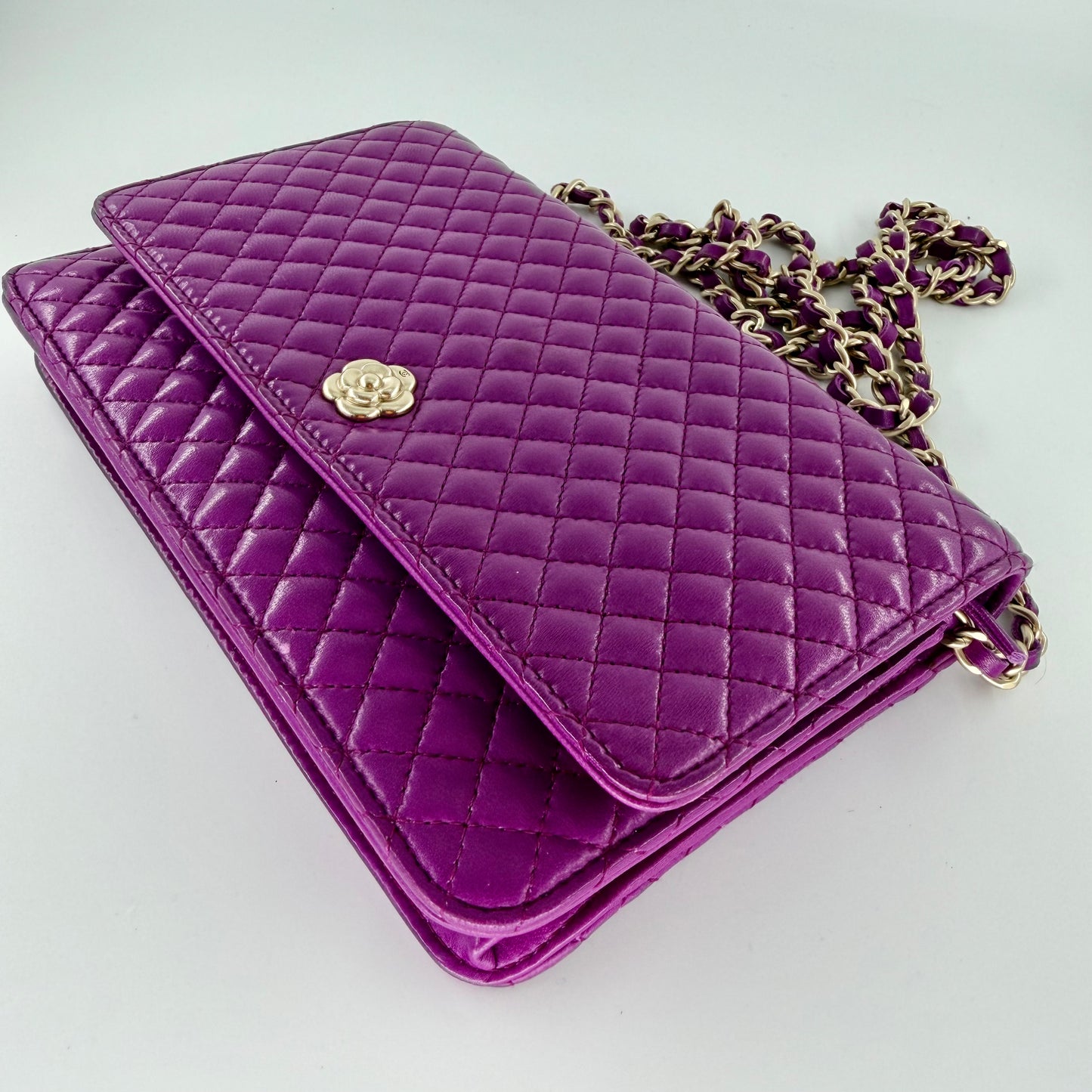 Chanel Purple Lambskin Matelasse WOC