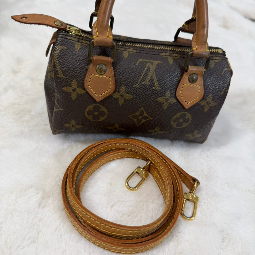 Louis Vuitton Brown Monogram Mini Speedy Crossbody Bag