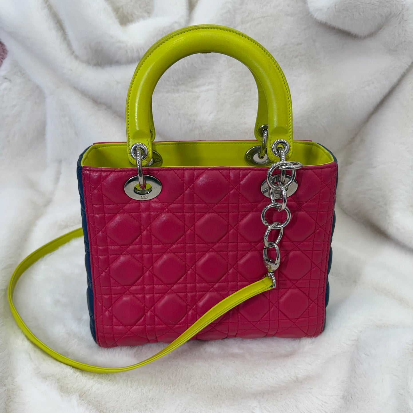 Christian Dior Lady Dior Tricolor Medium Crossbody Bag