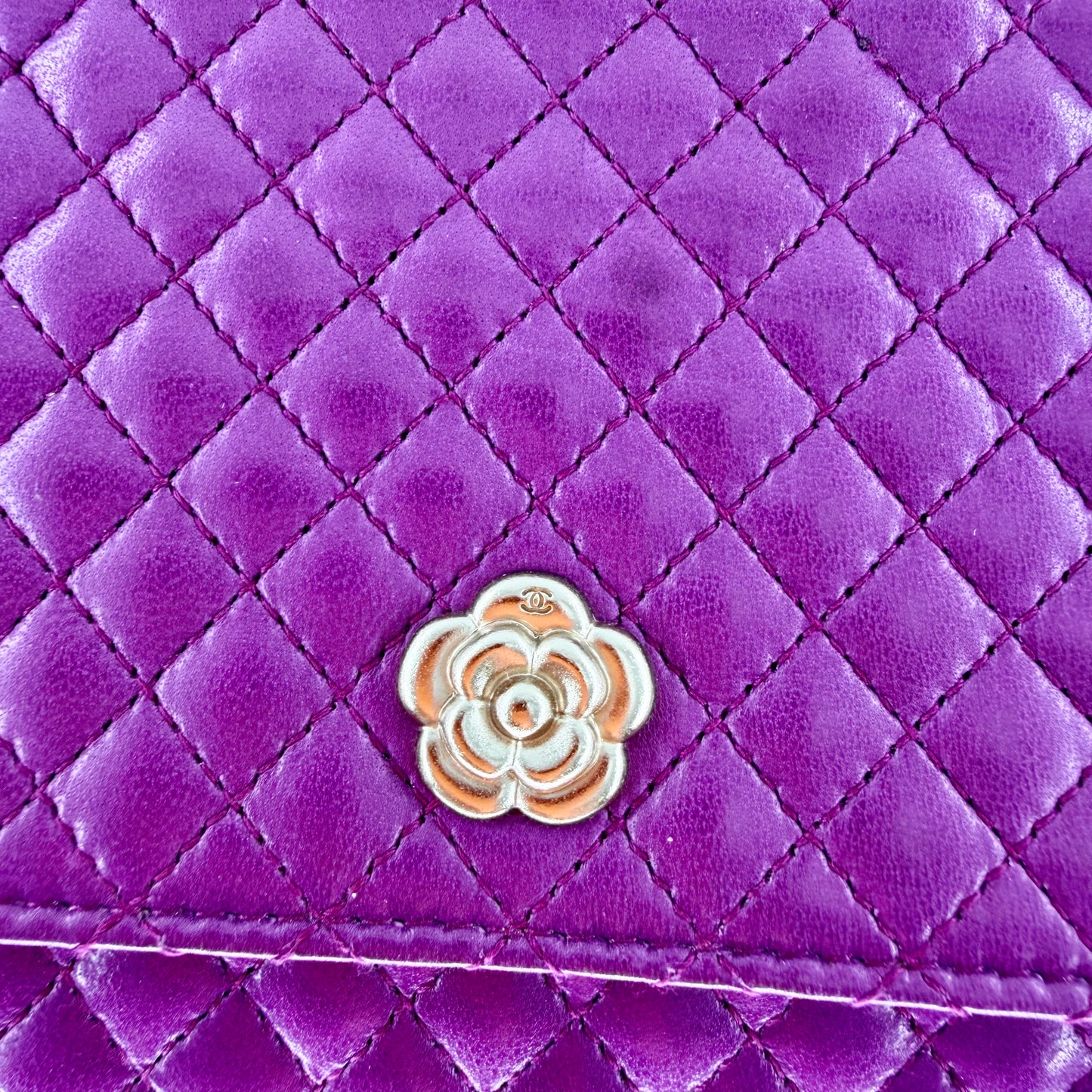 Chanel Purple Lambskin Matelasse WOC