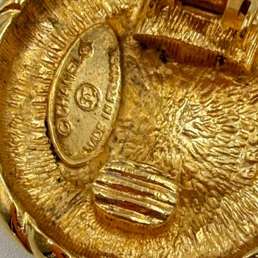 Chanel Gold CoCo Mark Round Earrings