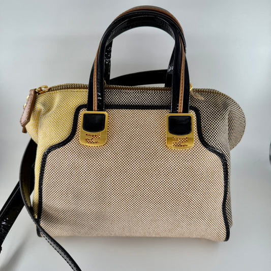 Fendi Cream and Yellow Satchel Bag