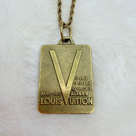 Authentic Louis Vuitton Plate Necklace with unbranded chain