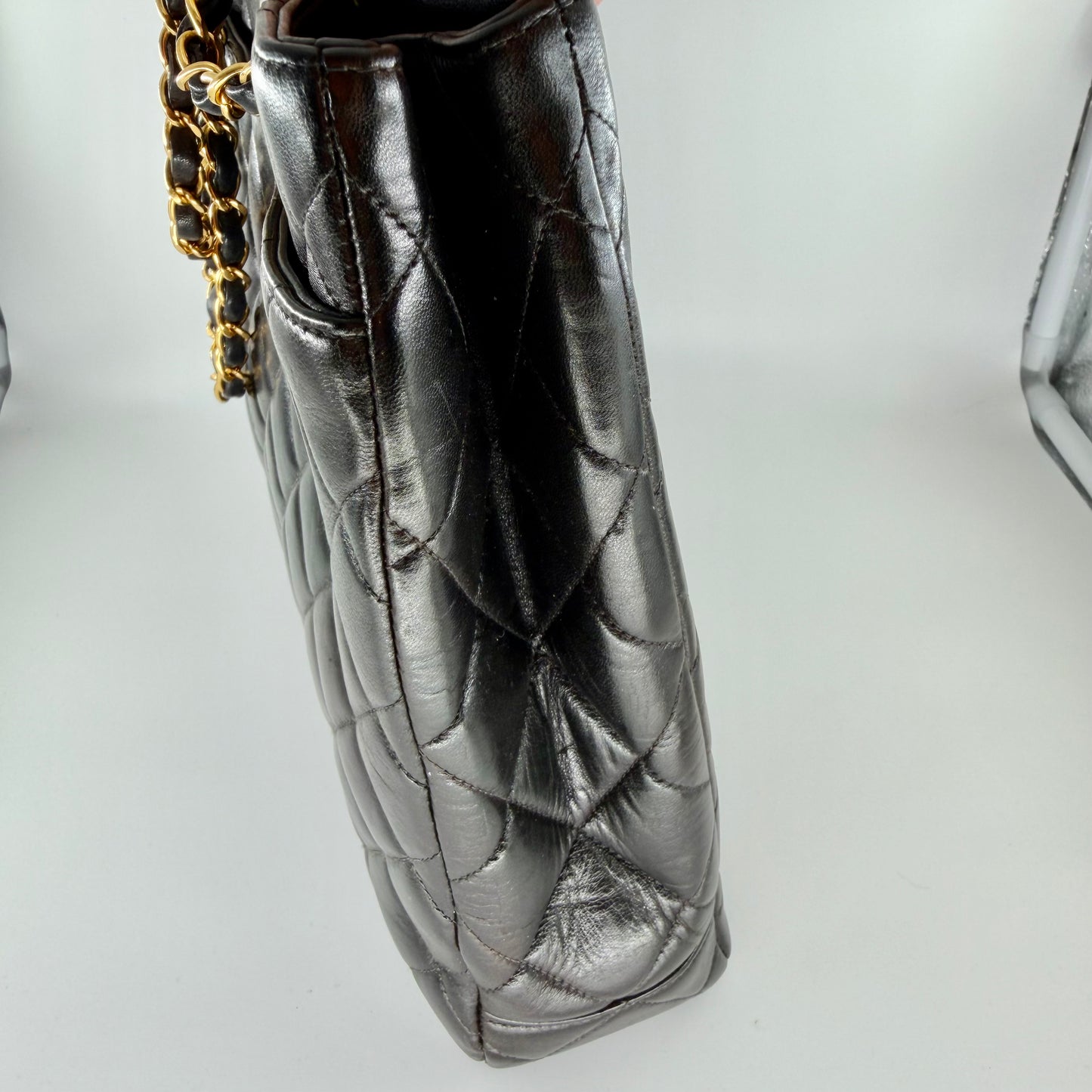 Chanel Black Matelasse Lambskin Tote