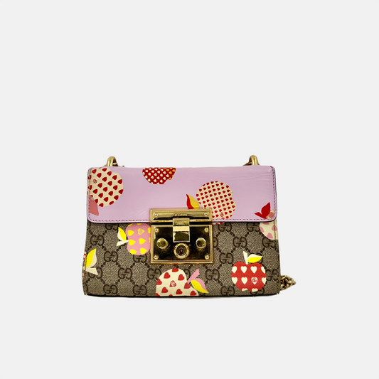 Gucci GG Supreme Monogram Les Pommes Small Padlock shoulder bag
