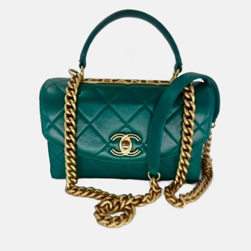CHANEL Green Spirit Top Handle Crossbody Bag