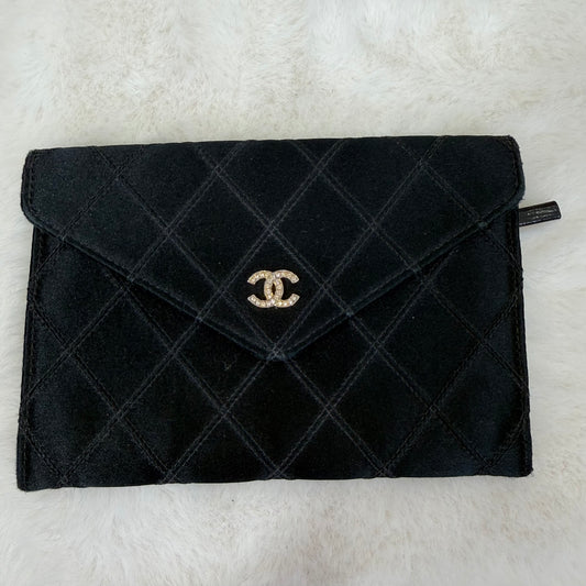 Chanel Black Fabric CoCo Mark Wallet