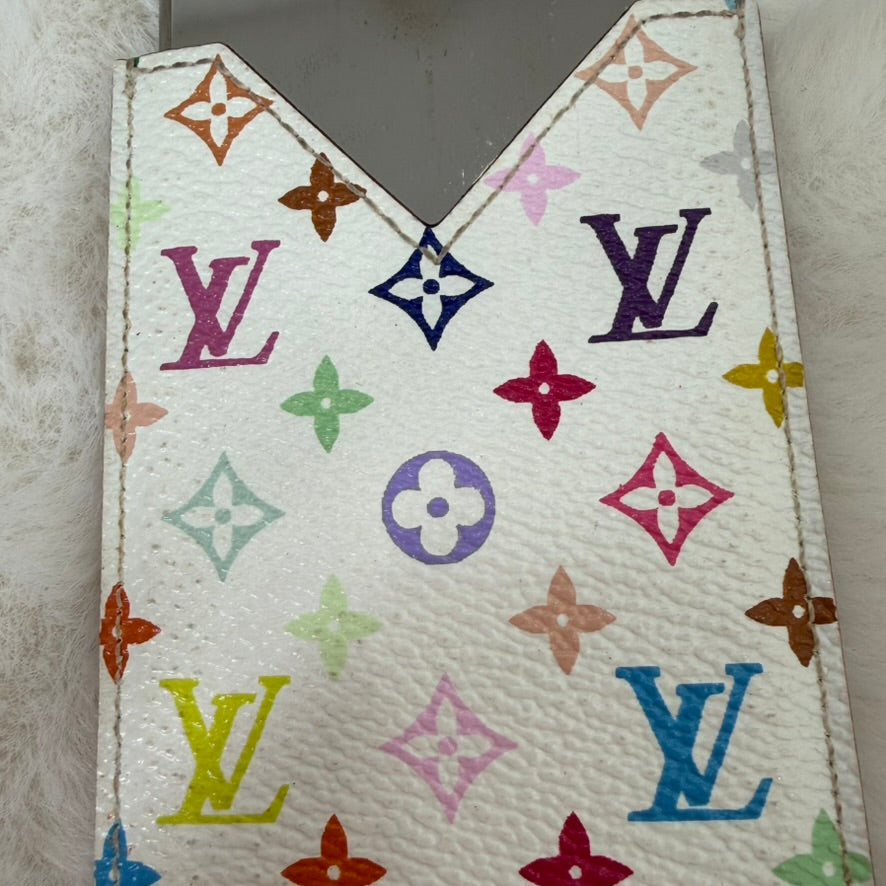 Louis Vuitton White Murakami Monogram Card Holder and Mirror