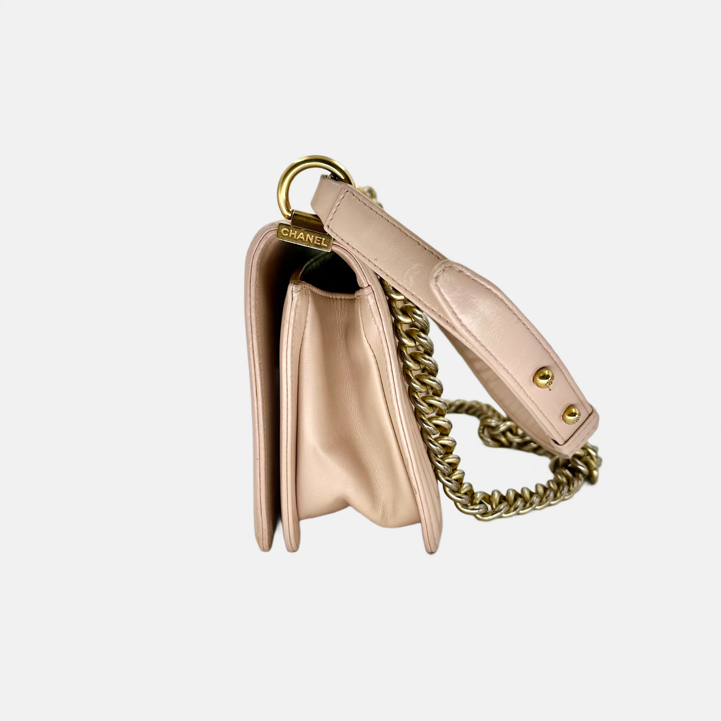 Chanel Pink Chevron Caviar/Calfskin Medium Boy Flap Bag