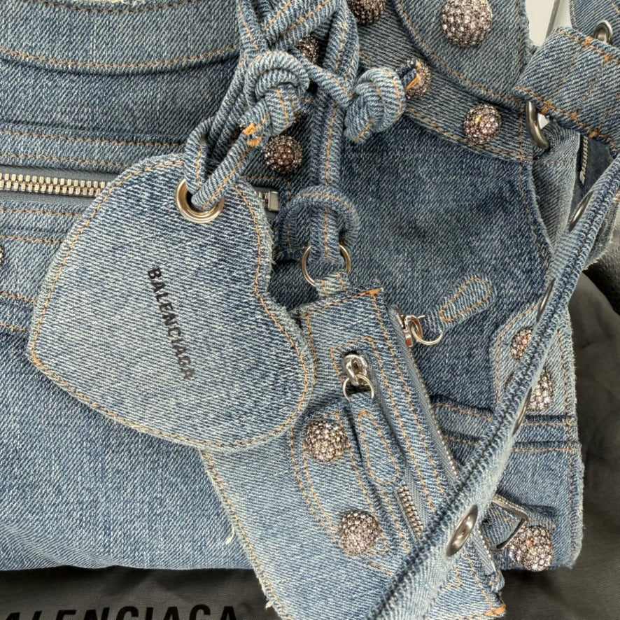 Balenciaga Blue Denim Neo Cagole City handbag (NEW)