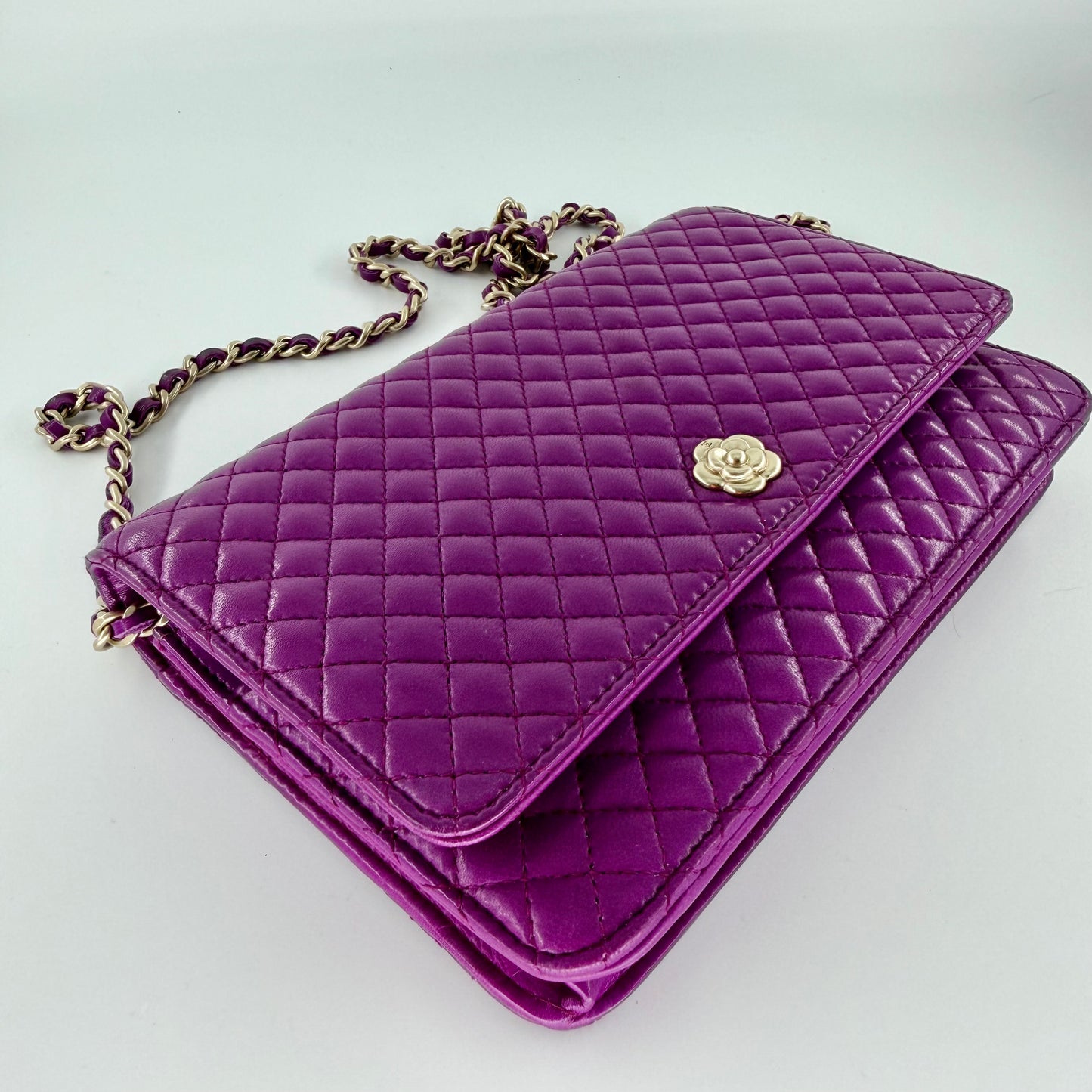 Chanel Purple Lambskin Matelasse WOC