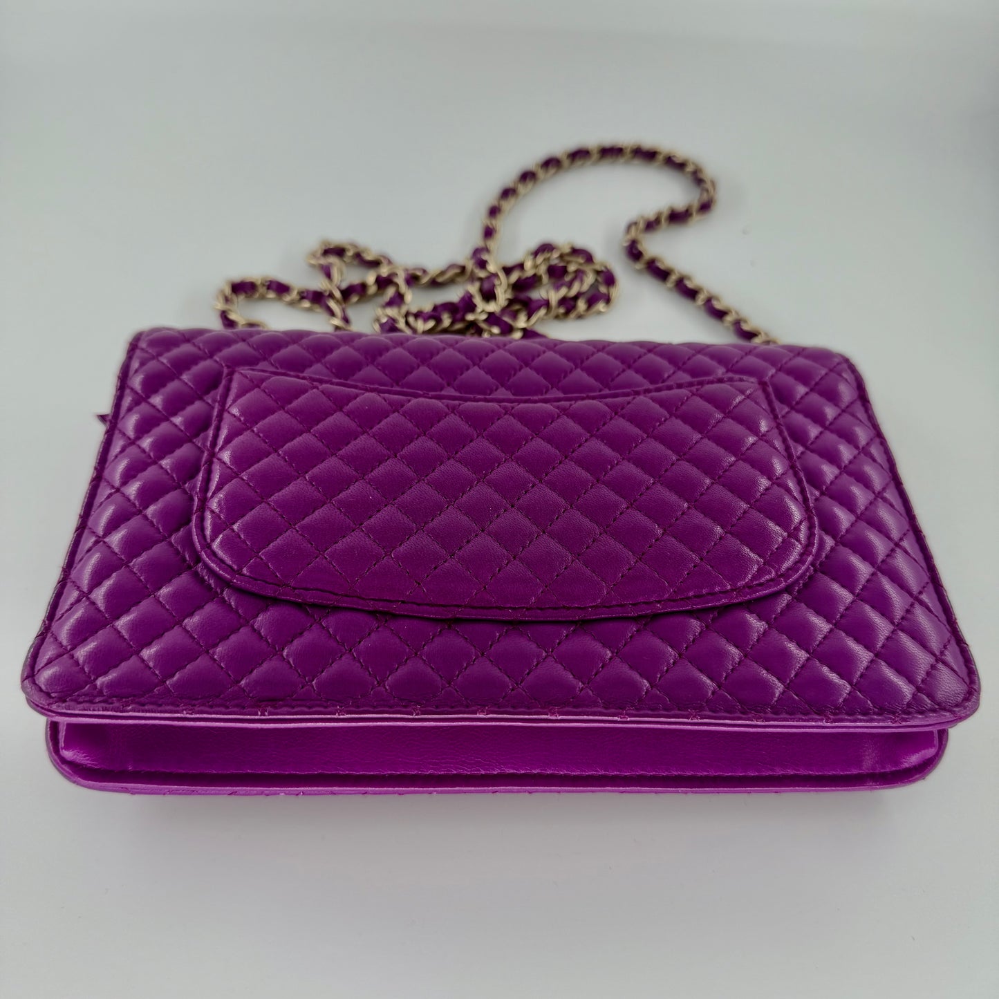 Chanel Purple Lambskin Matelasse WOC