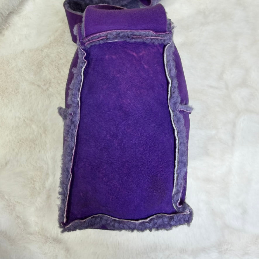 Chanel Purple Shearling and Suede Shoulder/Crossbody Bag