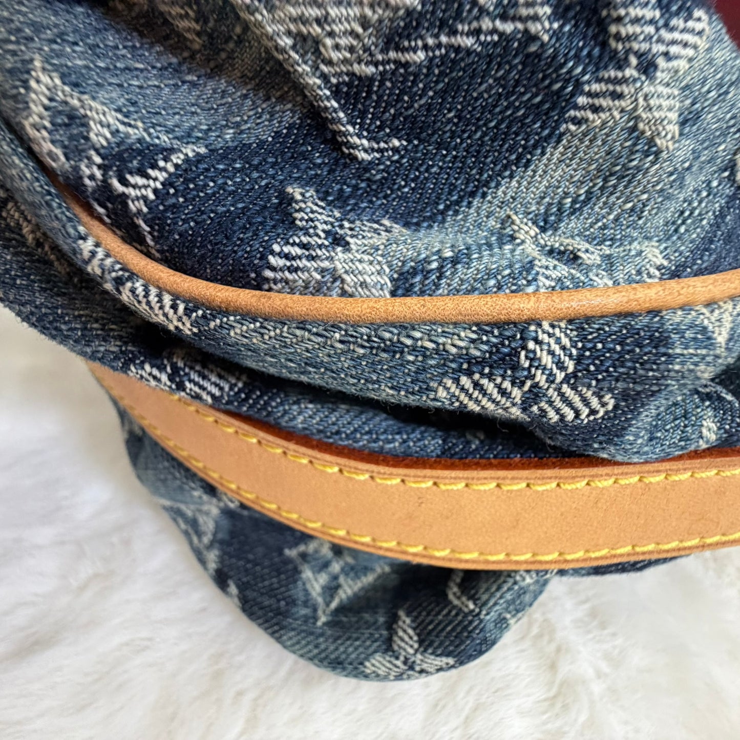 Louis Vuitton Denim Raye Porte Epaule MM shoulder/crossbody bag.