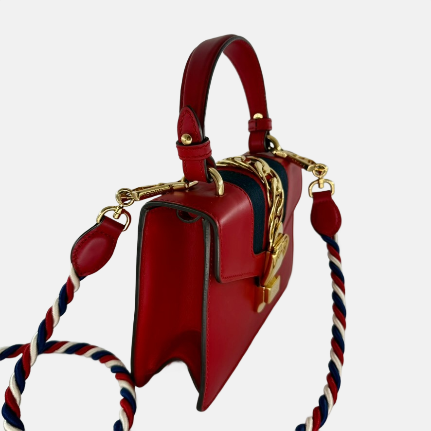 Gucci Sylvie Red Shoulder Bag Leather Small