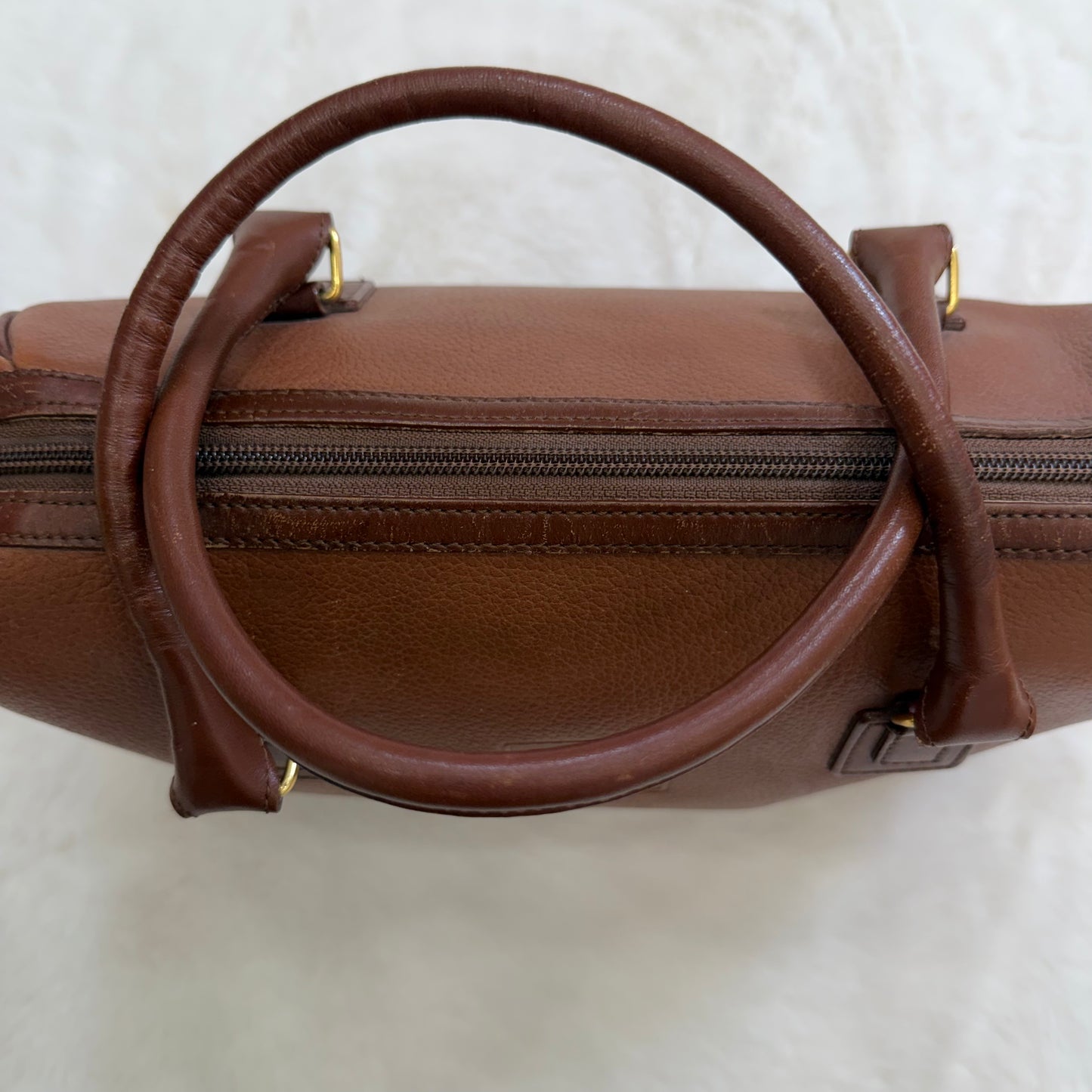 Burberry Brown Leather Boston Bag