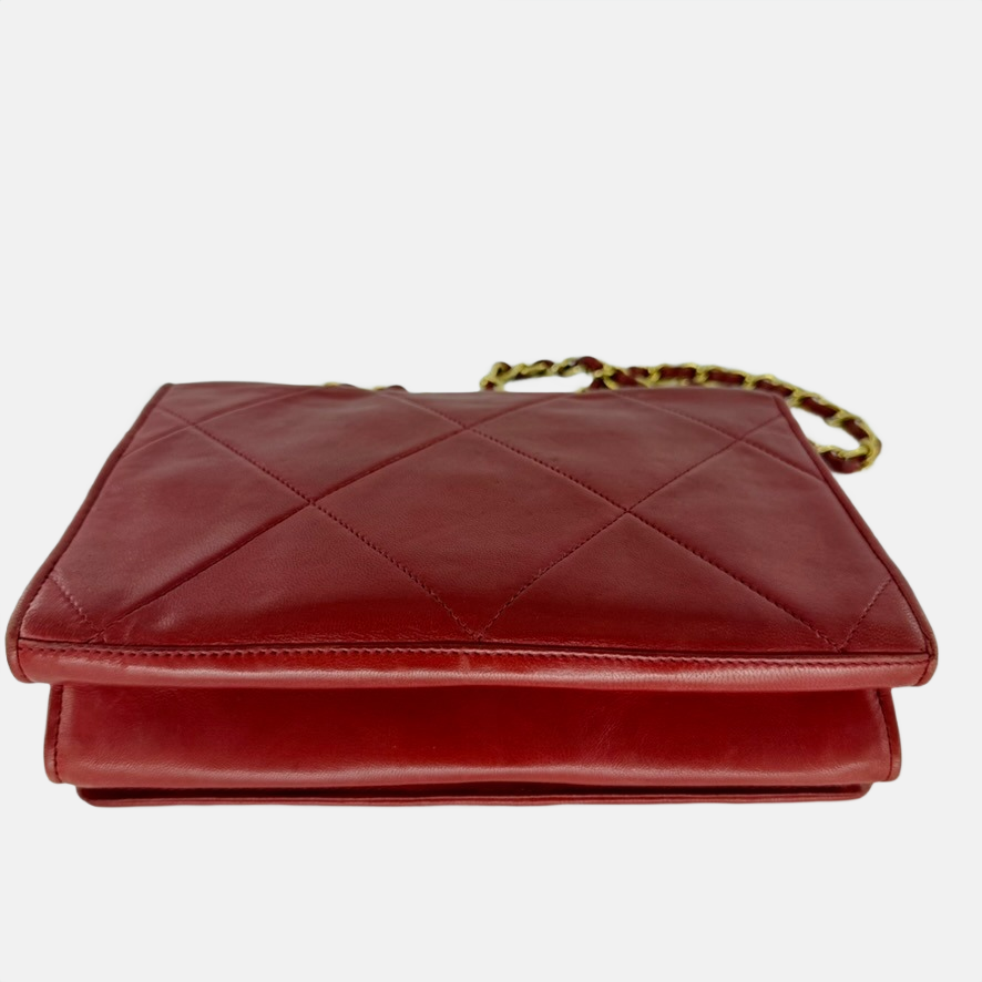 Chanel Red Matelasse Lambskin Shoulder bag