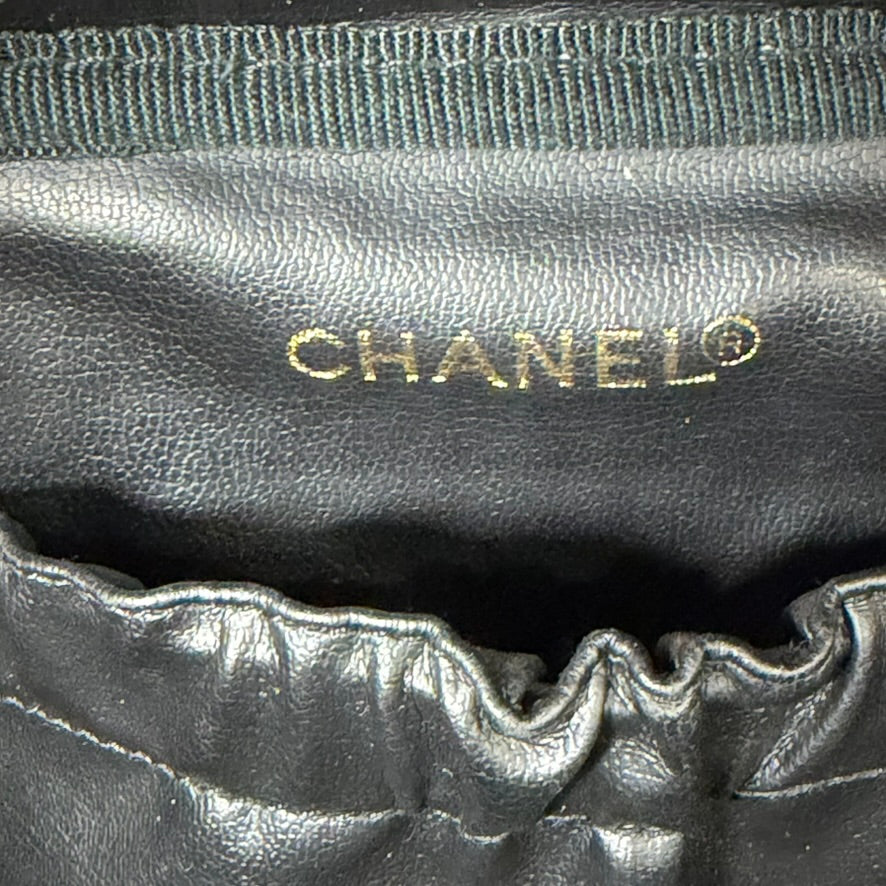 CHANEL Black Caviar Leather Vanity Bag