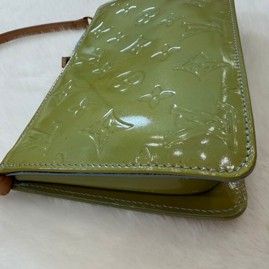 Louis Vuitton Green Vernis hand bag/ pouch