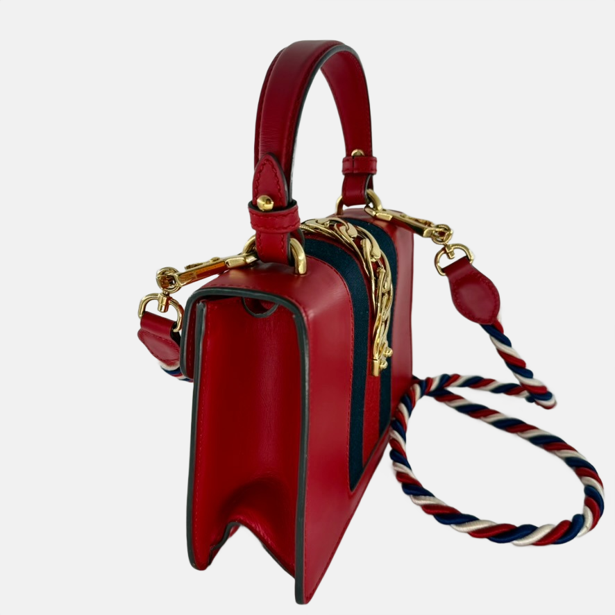 Gucci Sylvie Red Shoulder Bag Leather Small