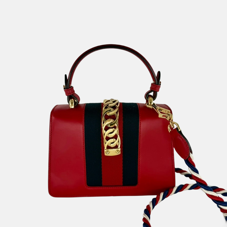 Gucci Sylvie Red Shoulder Bag Leather Small