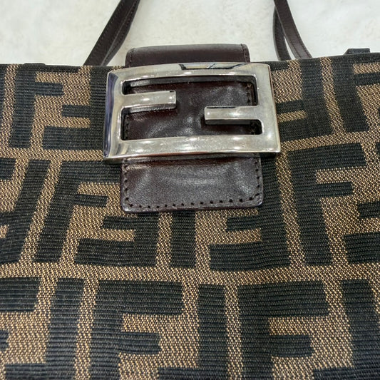 Fendi Brown FF Zucca Bento Box Shoulder Bag