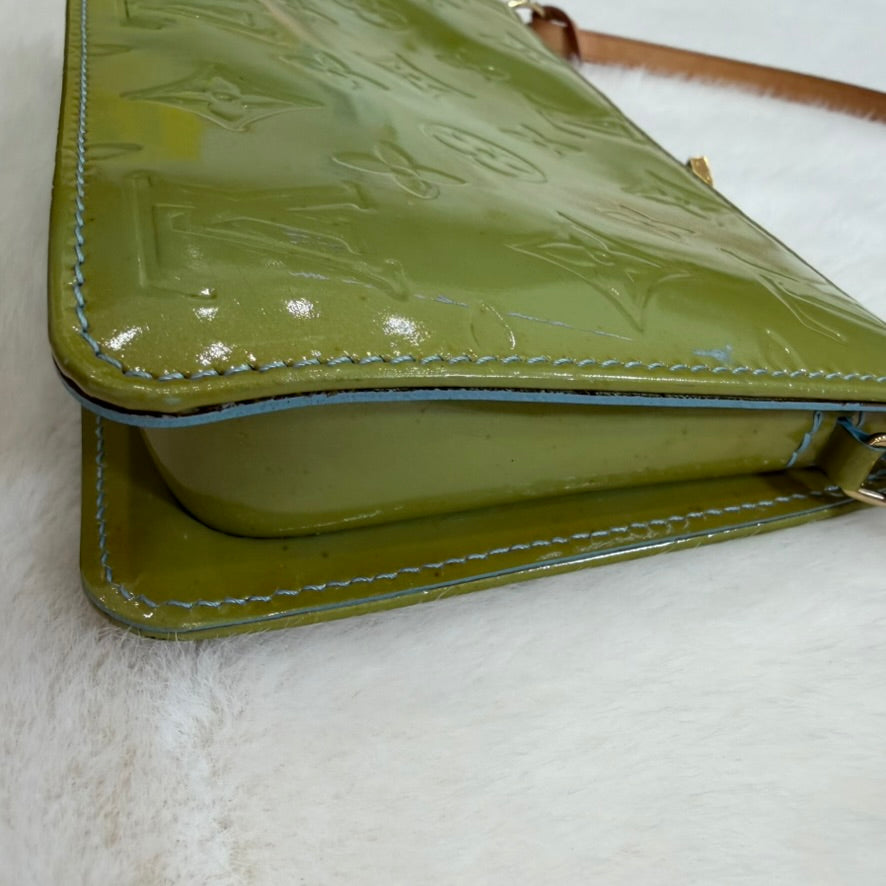 Louis Vuitton Green Vernis hand bag/ pouch