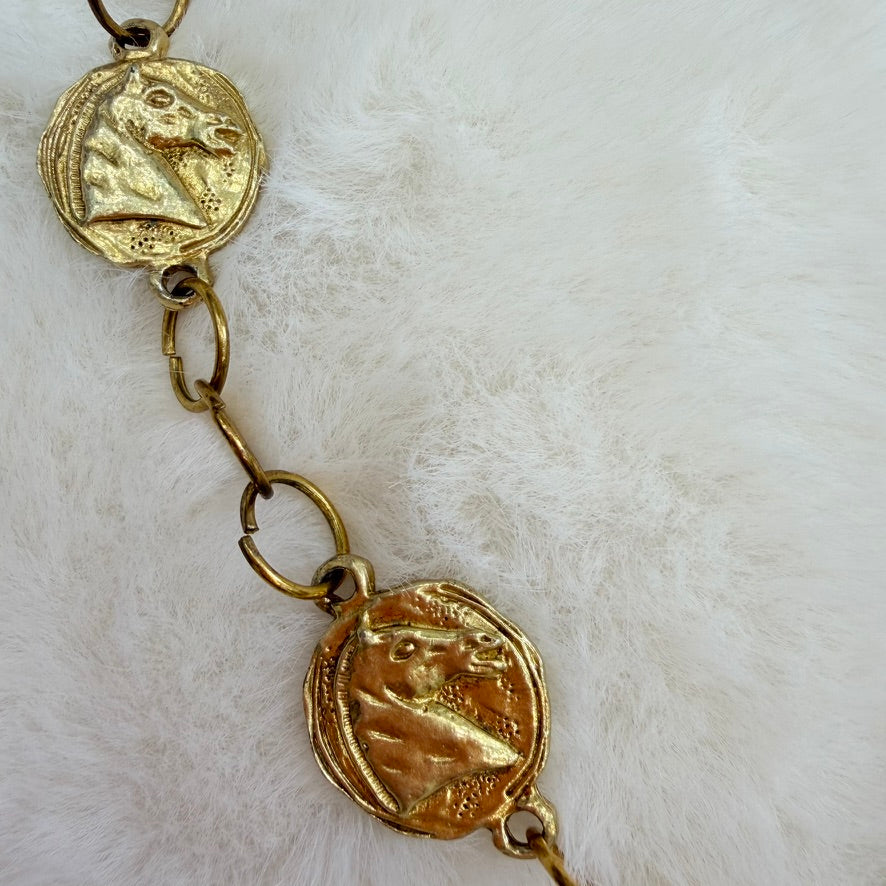 Authentic CHANEL gold upcycle necklace with 6x double-sided Medallions