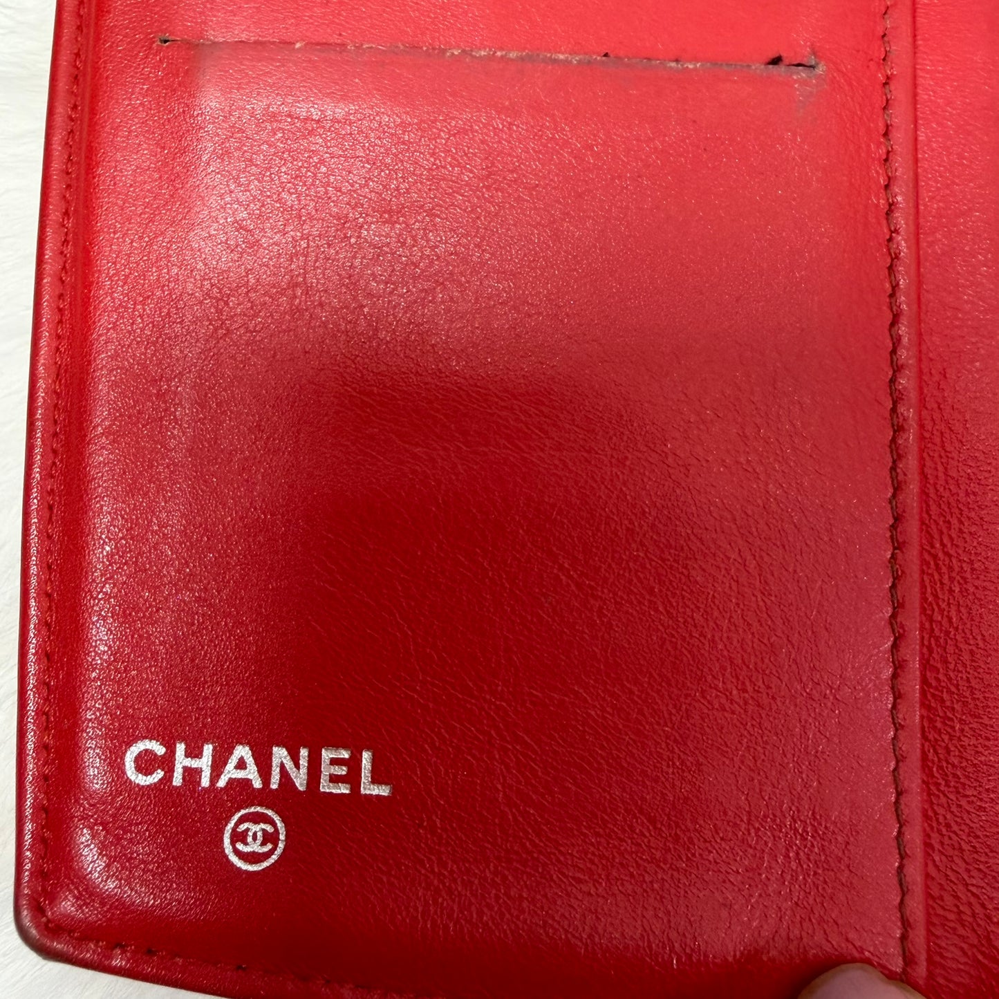 Chanel Red Patent Leather Long Wallet
