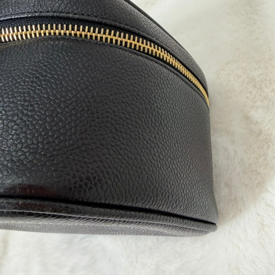 CHANEL Black Caviar Leather Vanity Bag