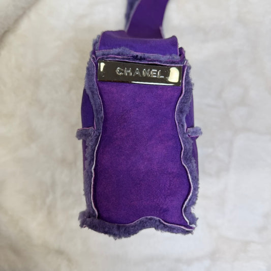 CHANEL Purple mouton shoulder/ crossbody bag