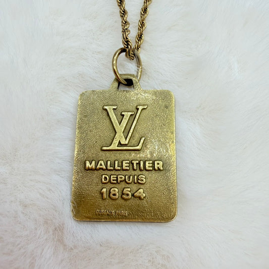 Authentic Louis Vuitton Plate Necklace with unbranded chain