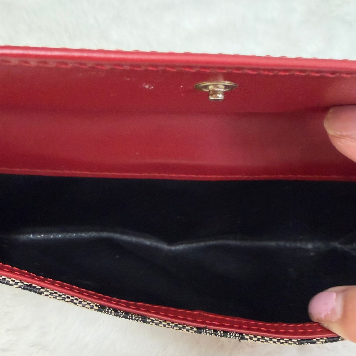 Gucci GG Monogram Red Jackie Vintage Long Wallet