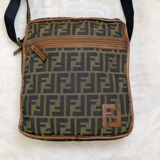 Fendi Brown FF Monogram Zucca Crossbody Bag