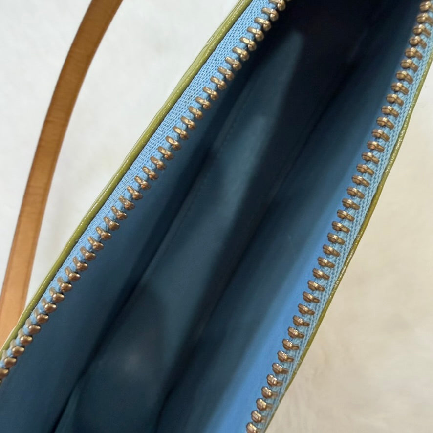 Louis Vuitton Green Vernis hand bag/ pouch