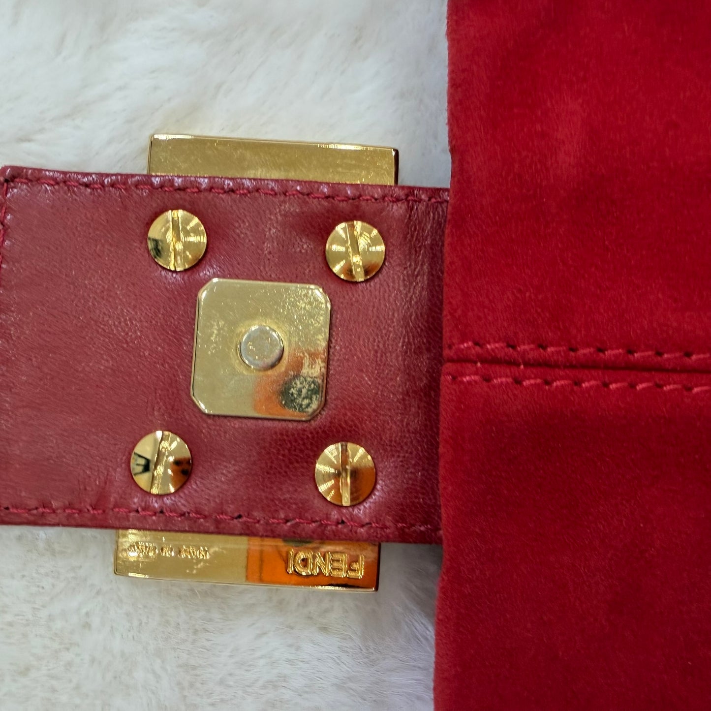Fendi Red Mamma Baguette Shoulder bag