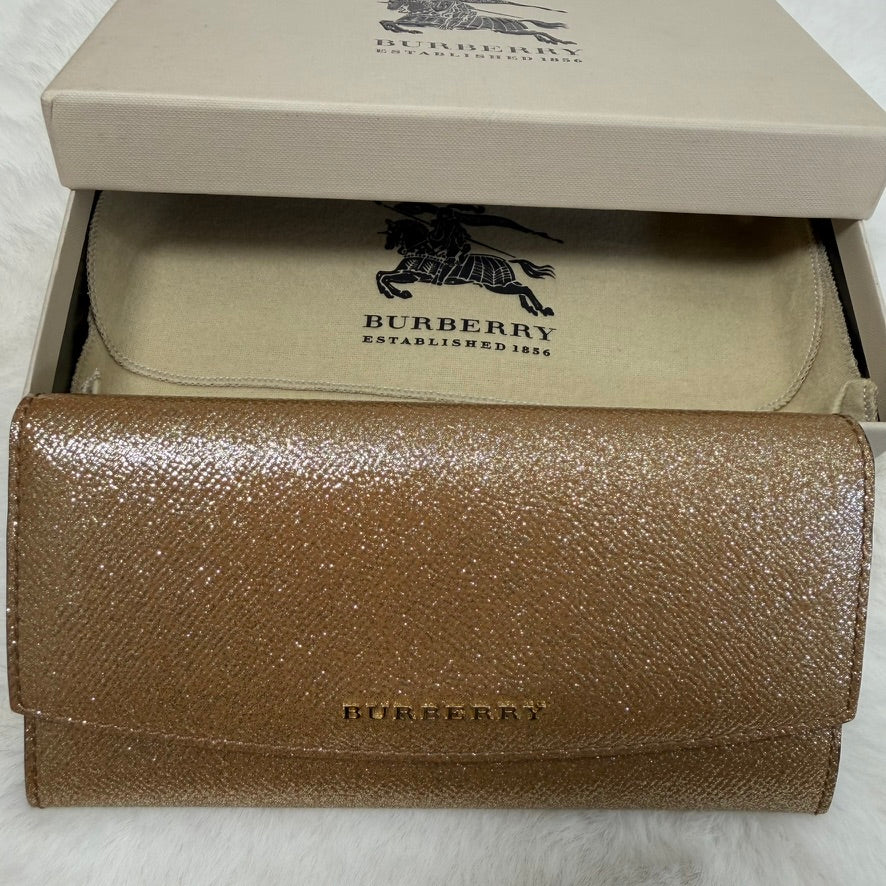 Burberry Gold Glitter Long Wallet