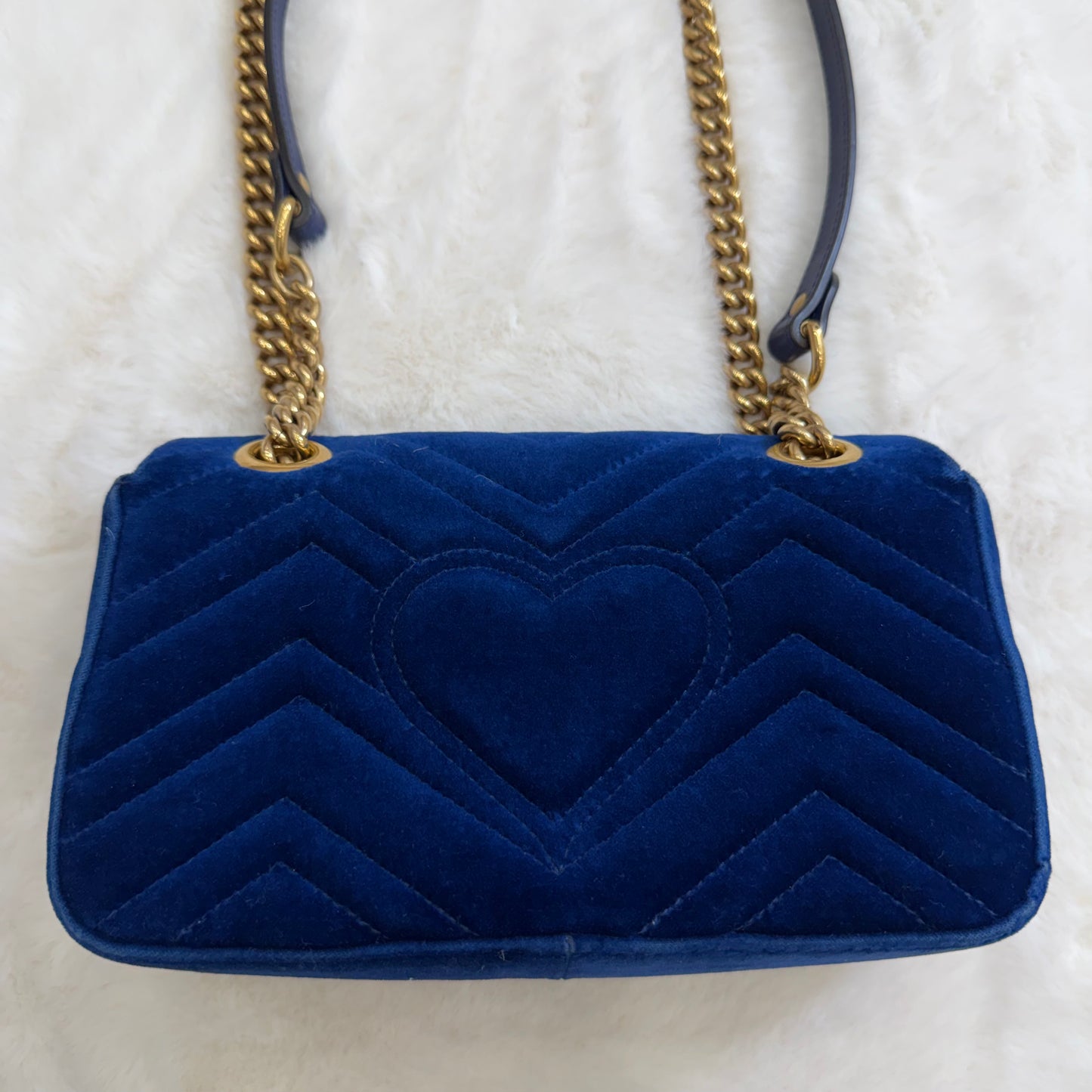 GUCCI Blue Marmont Quilted Crossbody/Shoulder Bag