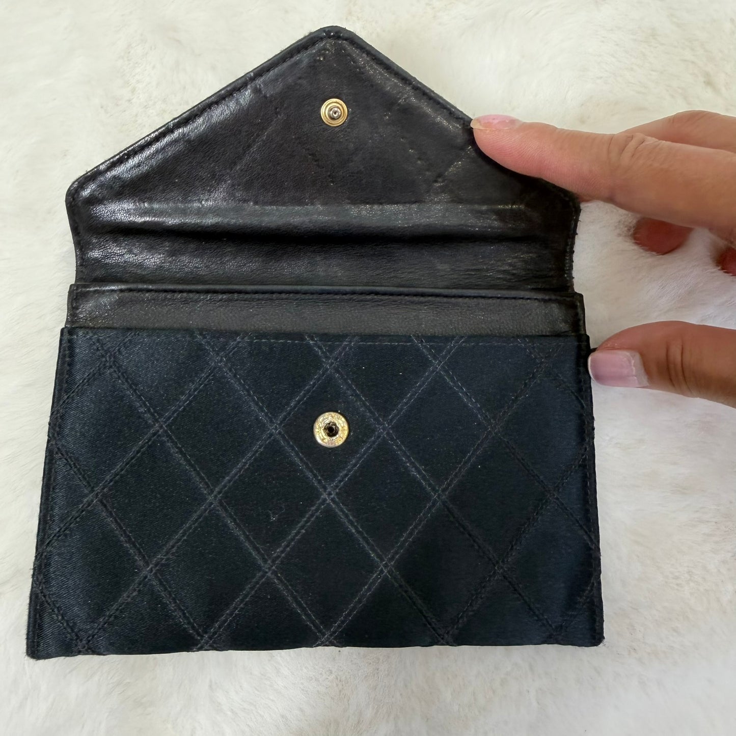 Chanel Black Fabric CoCo Mark Wallet